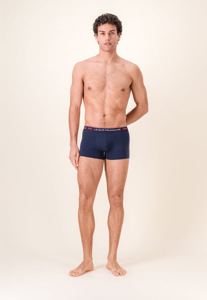 Lot de 3 boxers en coton bio - Boxers Marine Blanc Rouge - Collab 1083