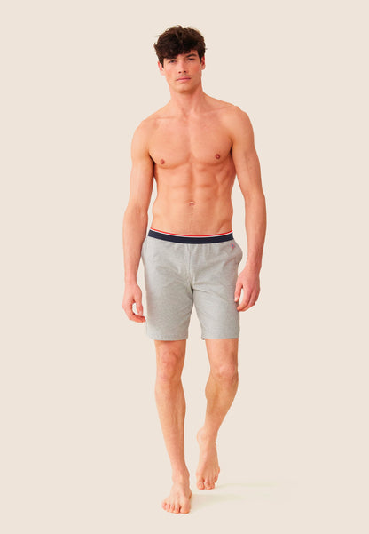 Bas de pyjama court gris en coton - Zouzou Gris Chiné