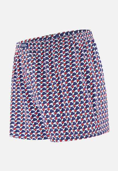 Caleçon à motif puzzle bleu acier en jersey de coton - Fredo Puzzle Bleu Acier