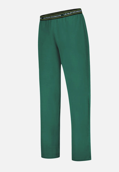 Bas de pyjama long vert en coton - Indomptable Vert Forêt