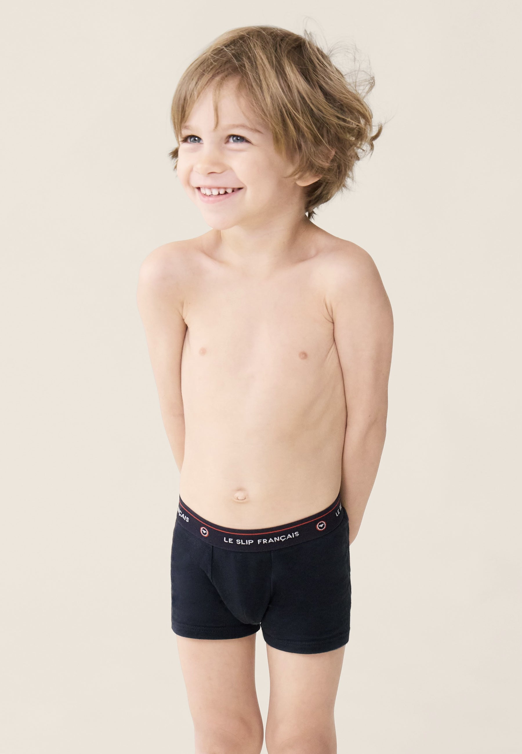 Lot de 5 boxers enfant en coton - Boxers Blanc Bleu Ciel Chiné Rayures Coq Marine Bleu Jean