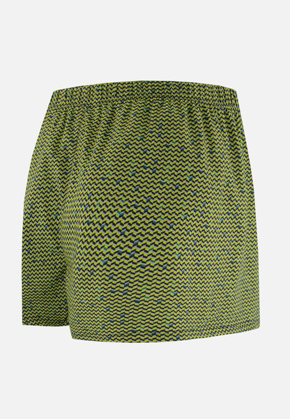 Caleçon à motif chevron jaune anis en jersey de coton - Fredo Chevron Jaune Anis