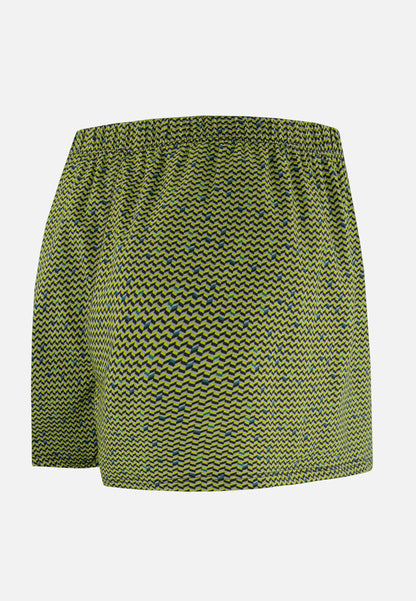 Caleçon à motif chevron jaune anis en jersey de coton - Fredo Chevron Jaune Anis