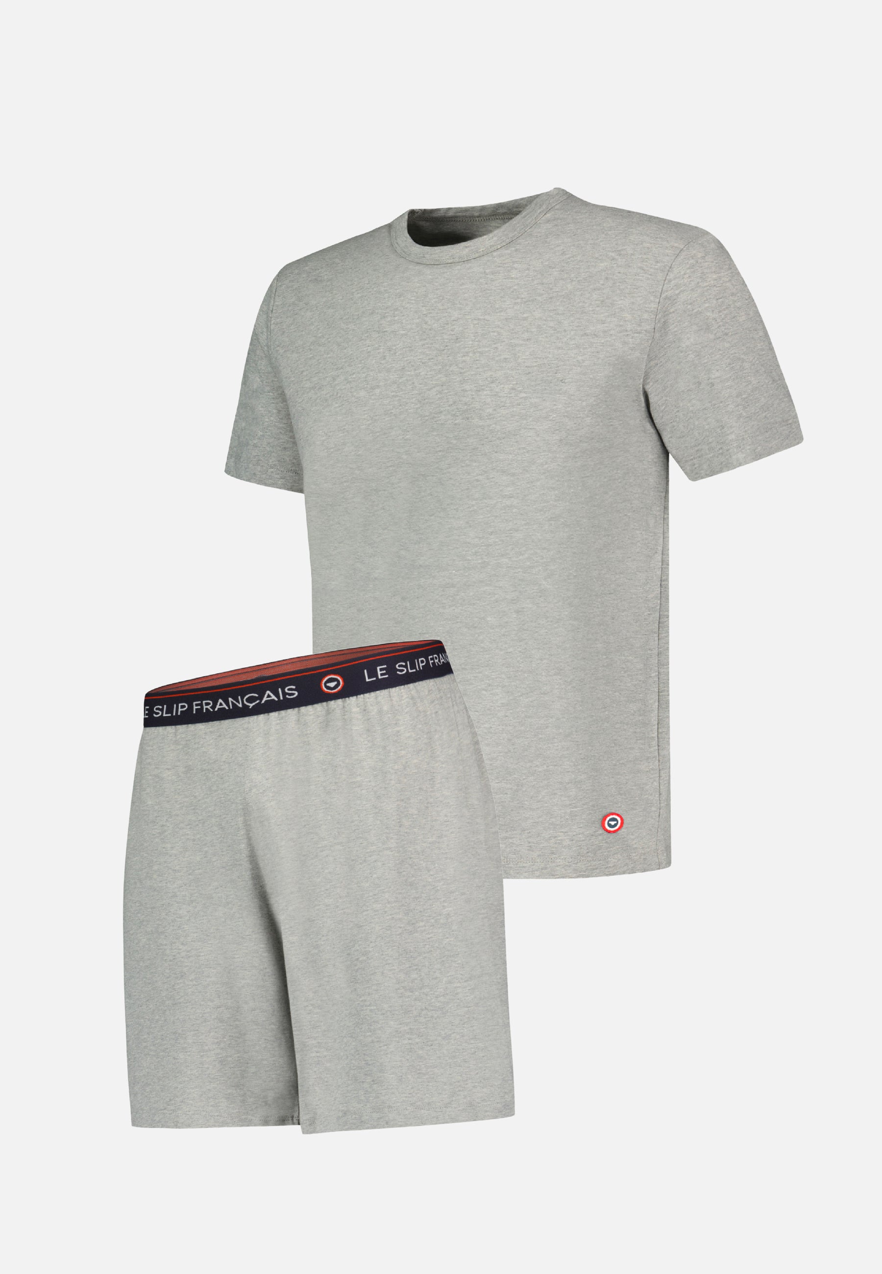 Grey Top and Shorts Pajama Set - Terrific Short Sleeve Top and Invincible Short Pajama Bottoms Grey