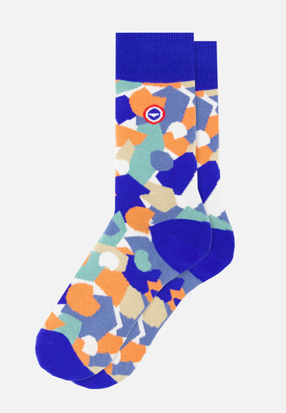Blue confetti pattern mid-calf socks - Lucas Confetti Nautical Blue