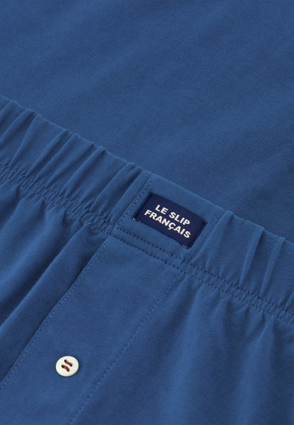 Caleçon bleu en jersey de coton - Fredo Bleu Acier