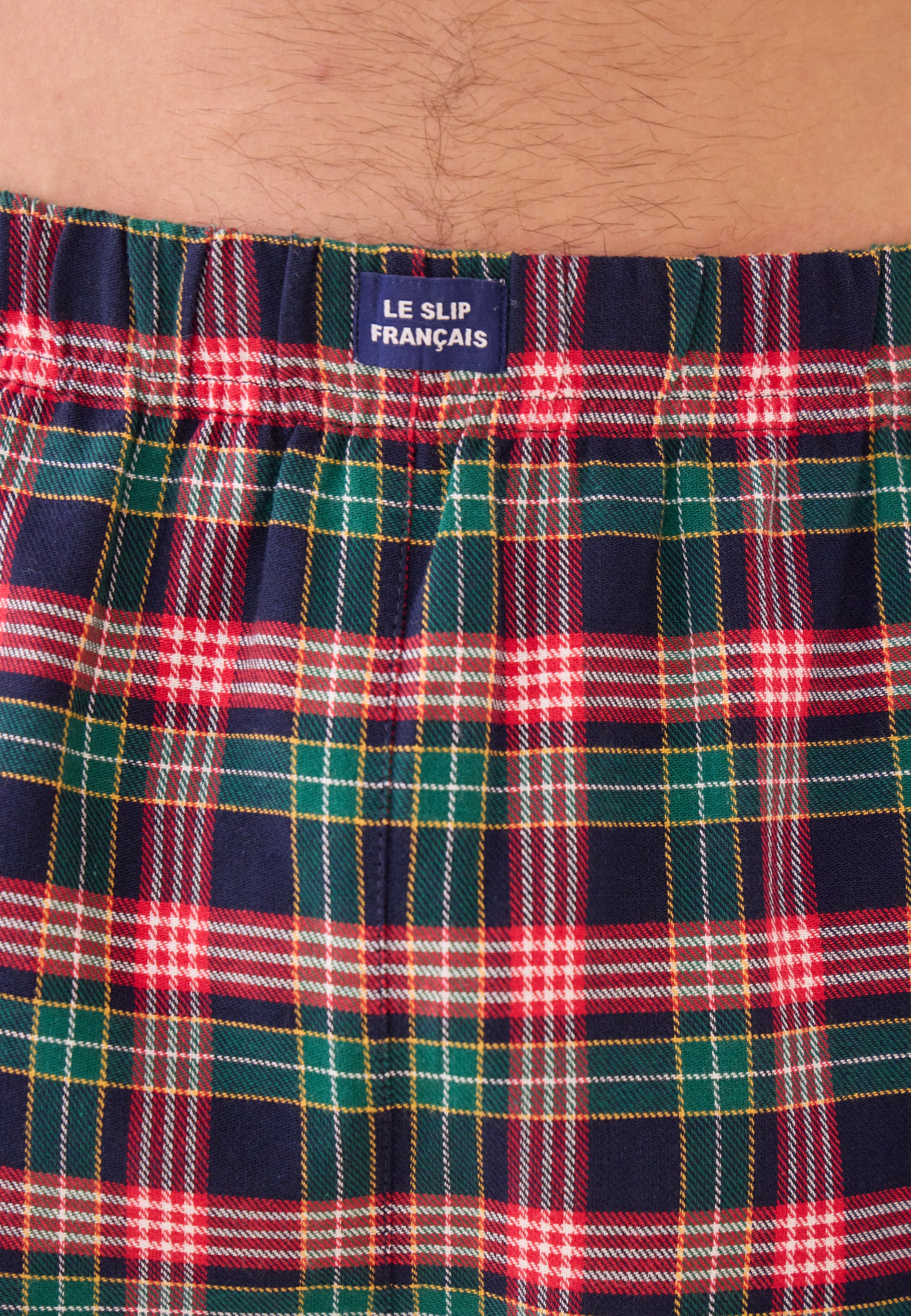 Men's pine green checked cotton pajama bottoms - Jacob Pine Green Checks