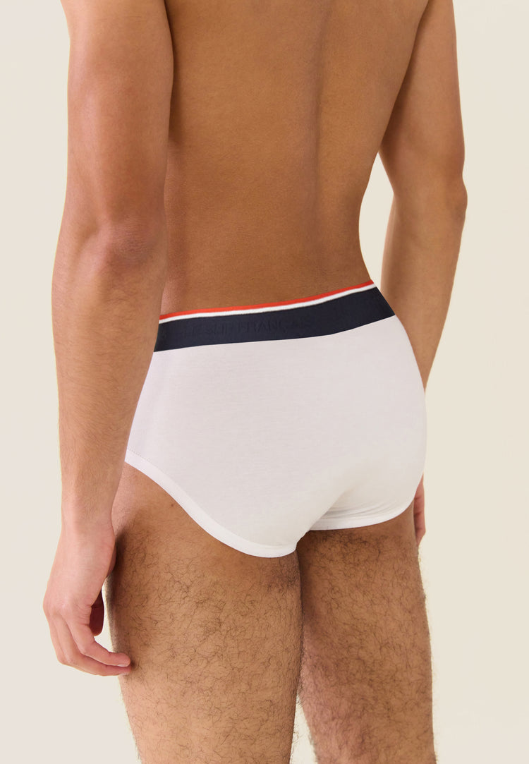 Lot de 4 slips en coton - Quatro de Slip Terrible Marine Blanc Rouge Marinière - Le Slip Français - 10