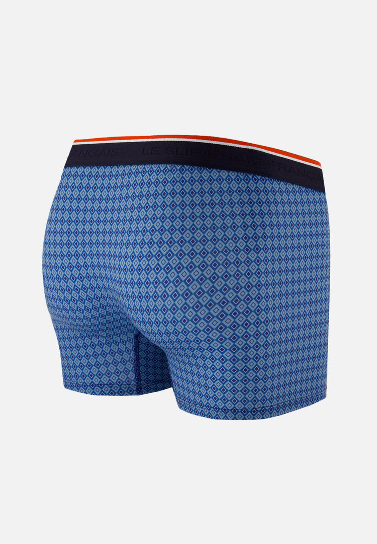 Blue harlequin pattern cotton boxer shorts - Marius Arlequin Bleu - Le Slip Français - 8