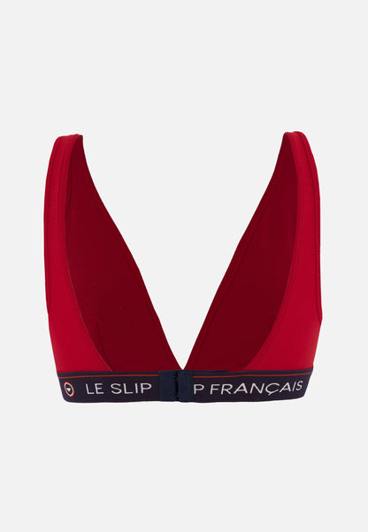Soutien-gorge triangle sans armature rouge en coton - Séduisante Rouge Cerise