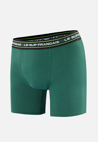 Boxer long vert en coton - Redoutable Long Vert Forêt