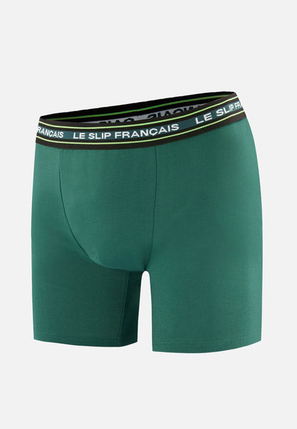 Boxer long vert en coton - Redoutable Long Vert Forêt