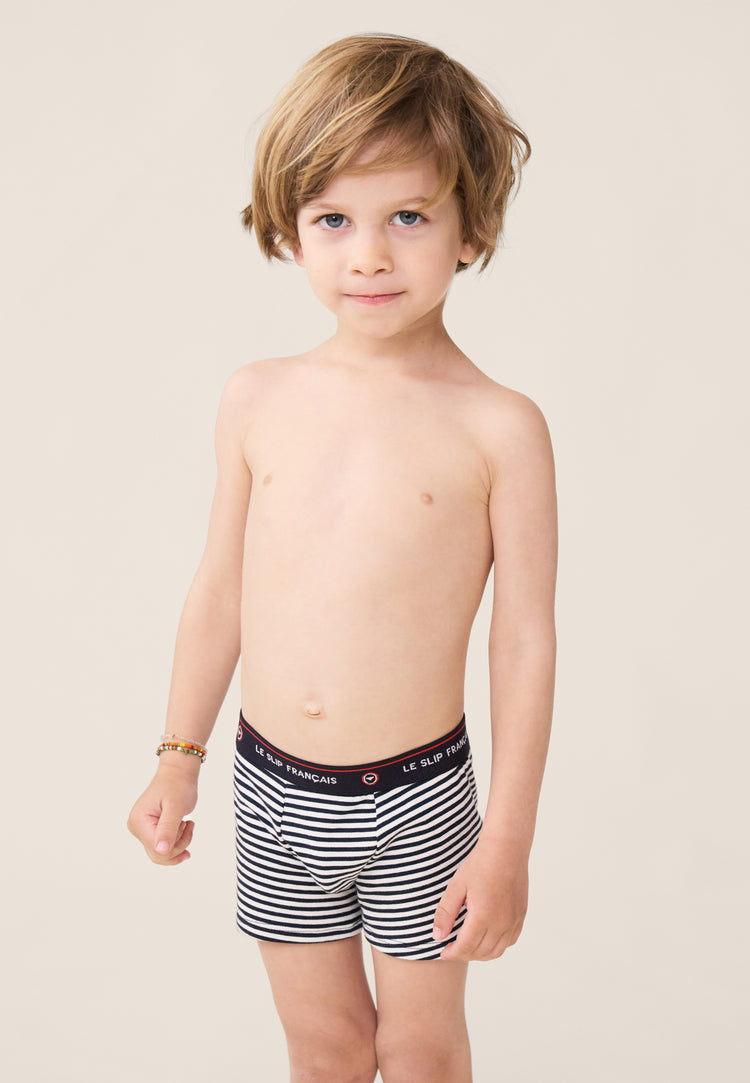 Lot de 5 boxers en coton - Cinquo de Boxers Petit Joseph Marine Marinière Bleu Jean Blanc Tournesol - Le Slip Français - 4