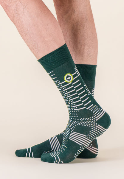 Lot de 7 chaussettes mi-hautes en coton - Chaussettes Pixel Verti Vert Forêt Jaune Anis Gris Anthracite Blanc Noir