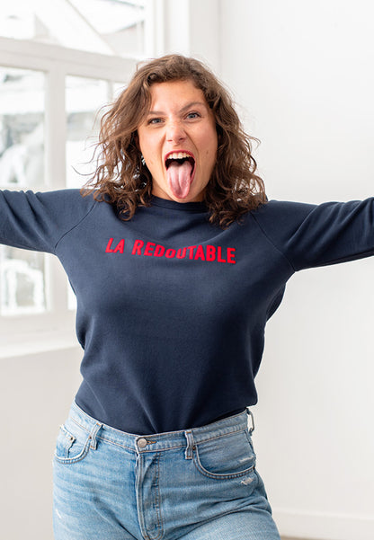 Sweat-shirt floqué en coton - La Cassandre Marine