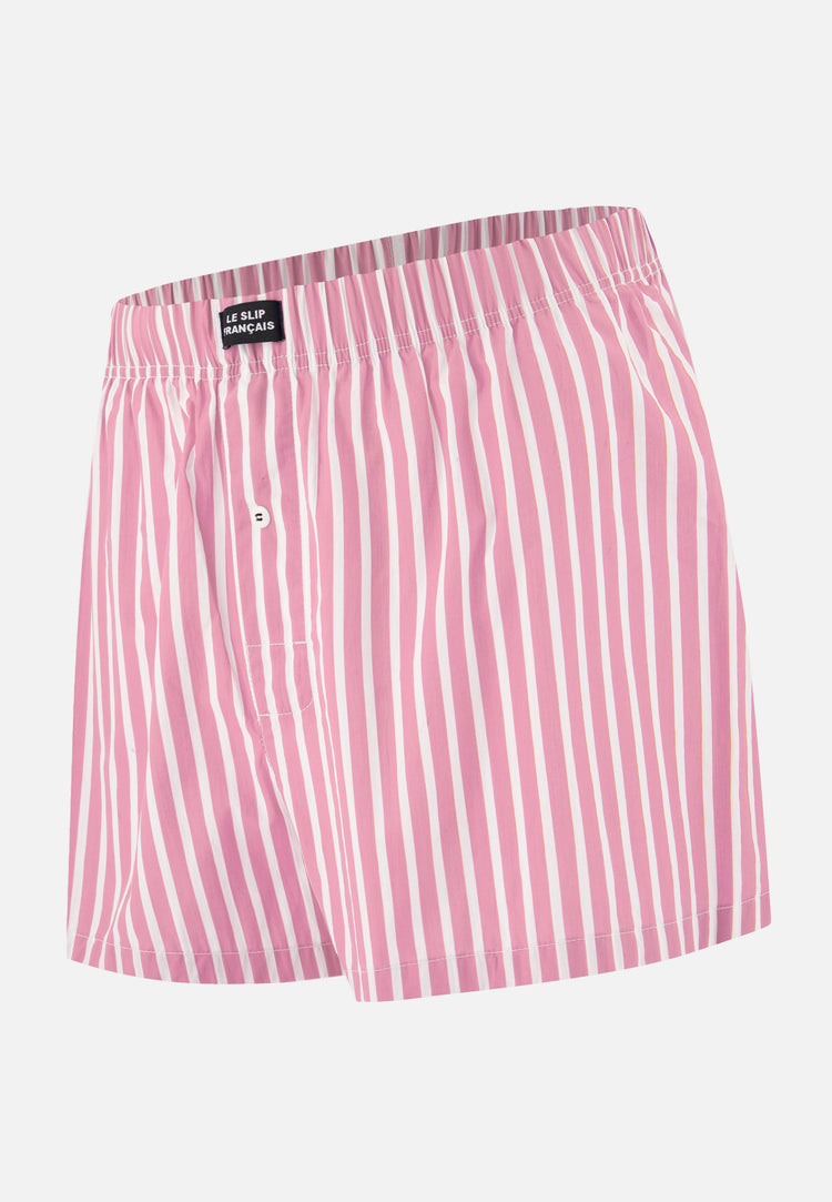 Caleçon à rayures rose en coton - Jacques Rayures Rose - Le Slip Français - 1