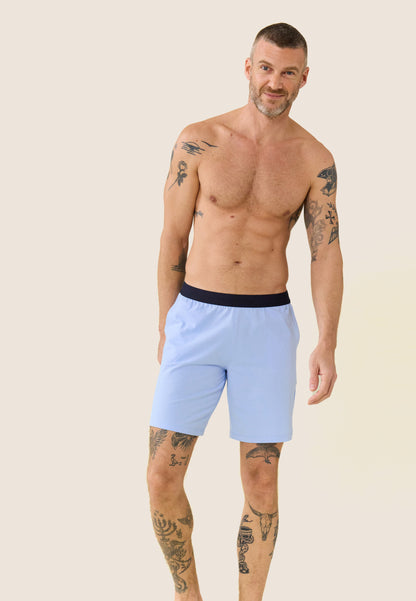 Ensemble de pyjama t-shirt et short en coton - Ensemble Pyjama Yvan Bleu ciel