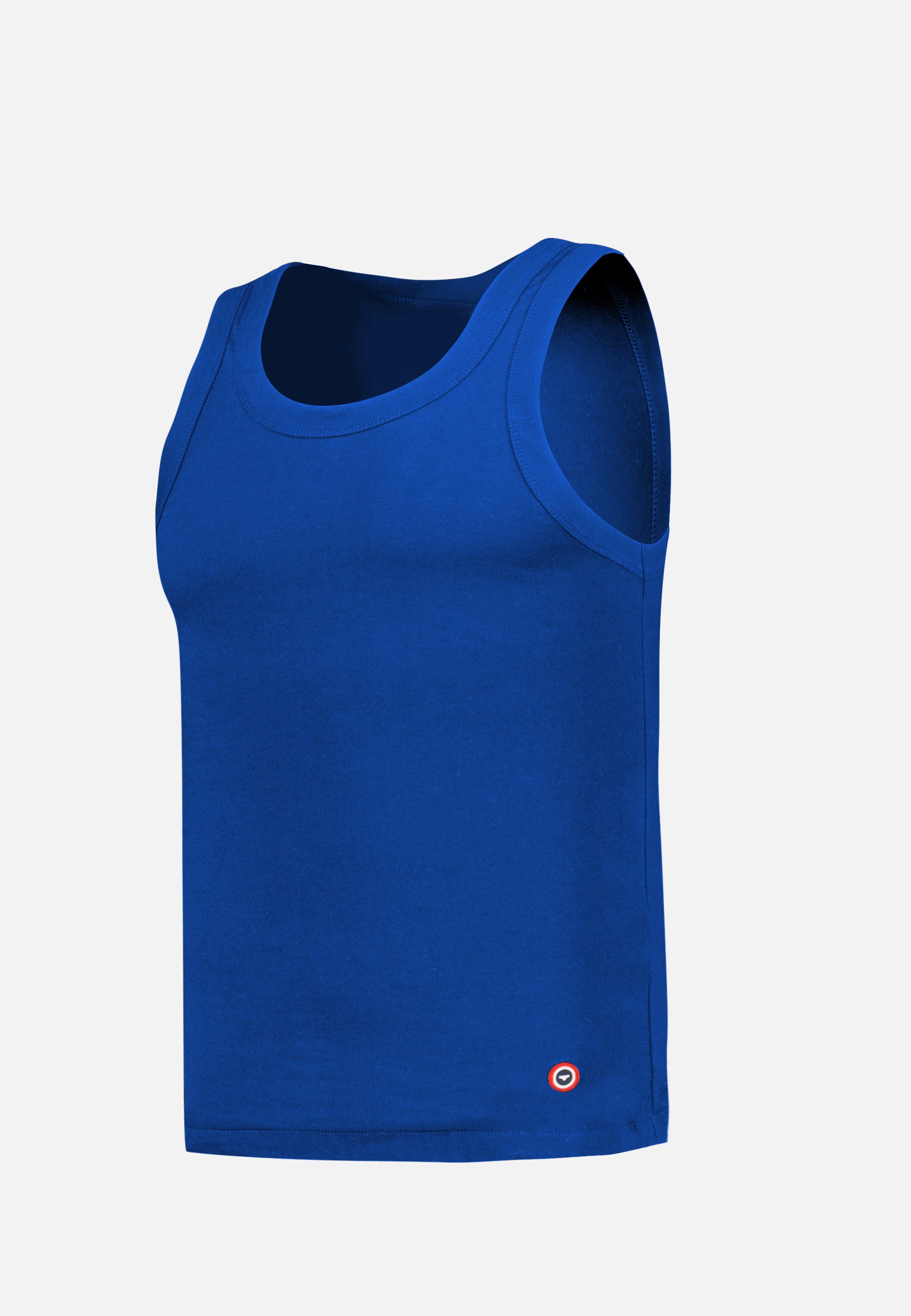 Men's blue cotton tank top - Fulminant Nautical Blue