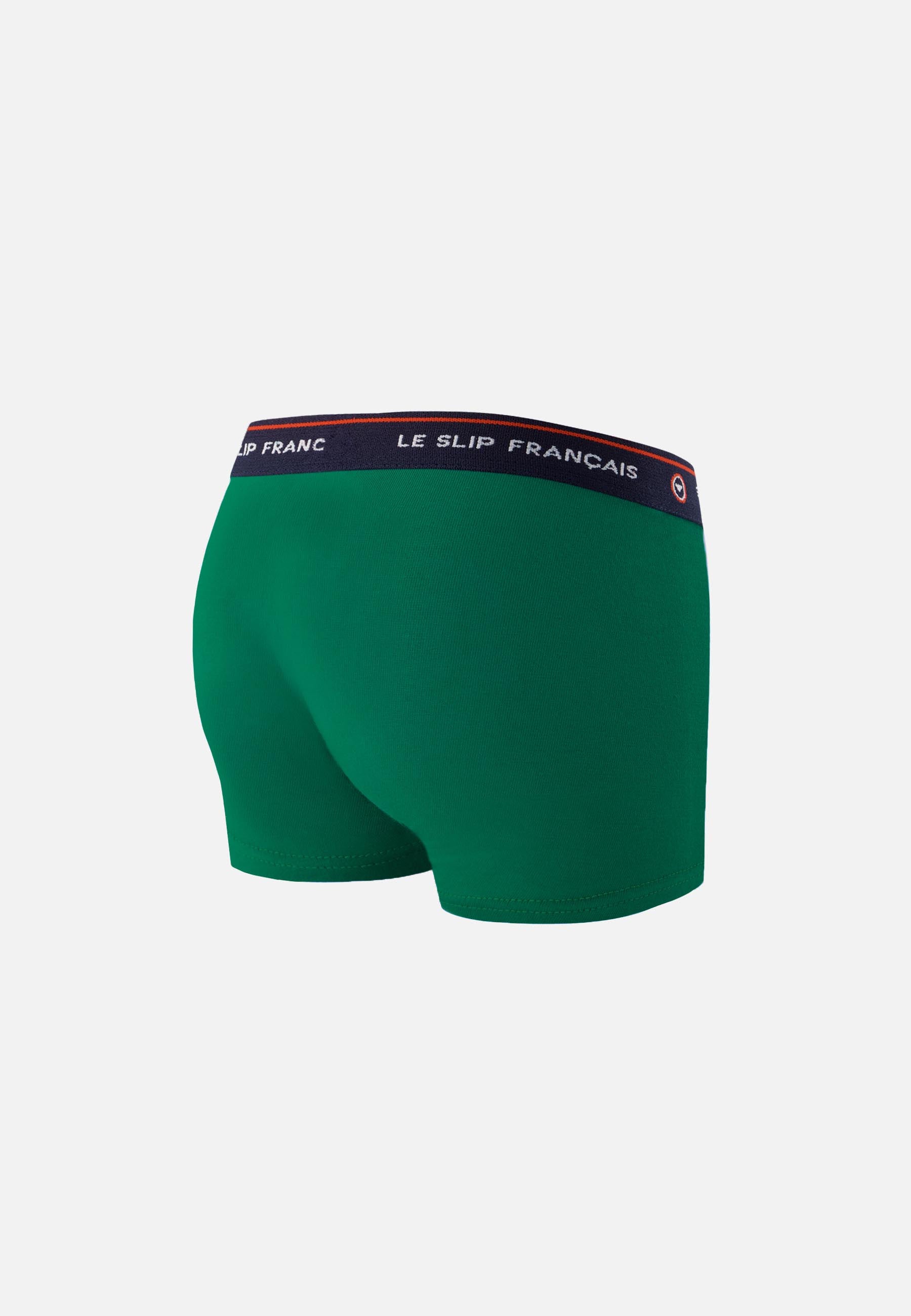 Boxer enfant vert en coton - Petit Joseph Emeraude