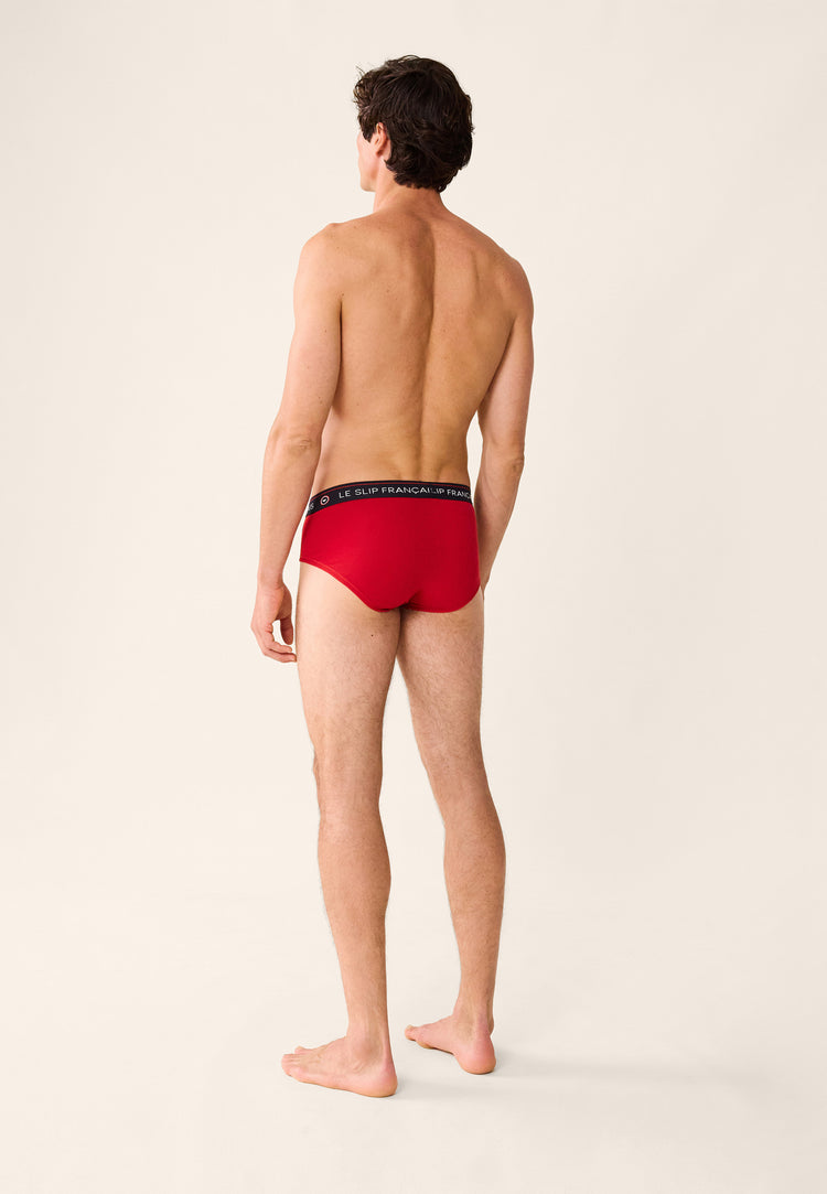 Slip en coton - Intrepide Rouge Cerise Buche De Noel - Le Slip Français - 3