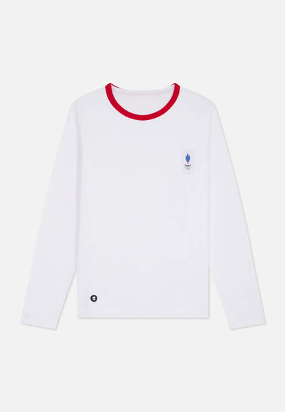 T-shirt manches longues en coton - Jeannot Blanc Equipe de France