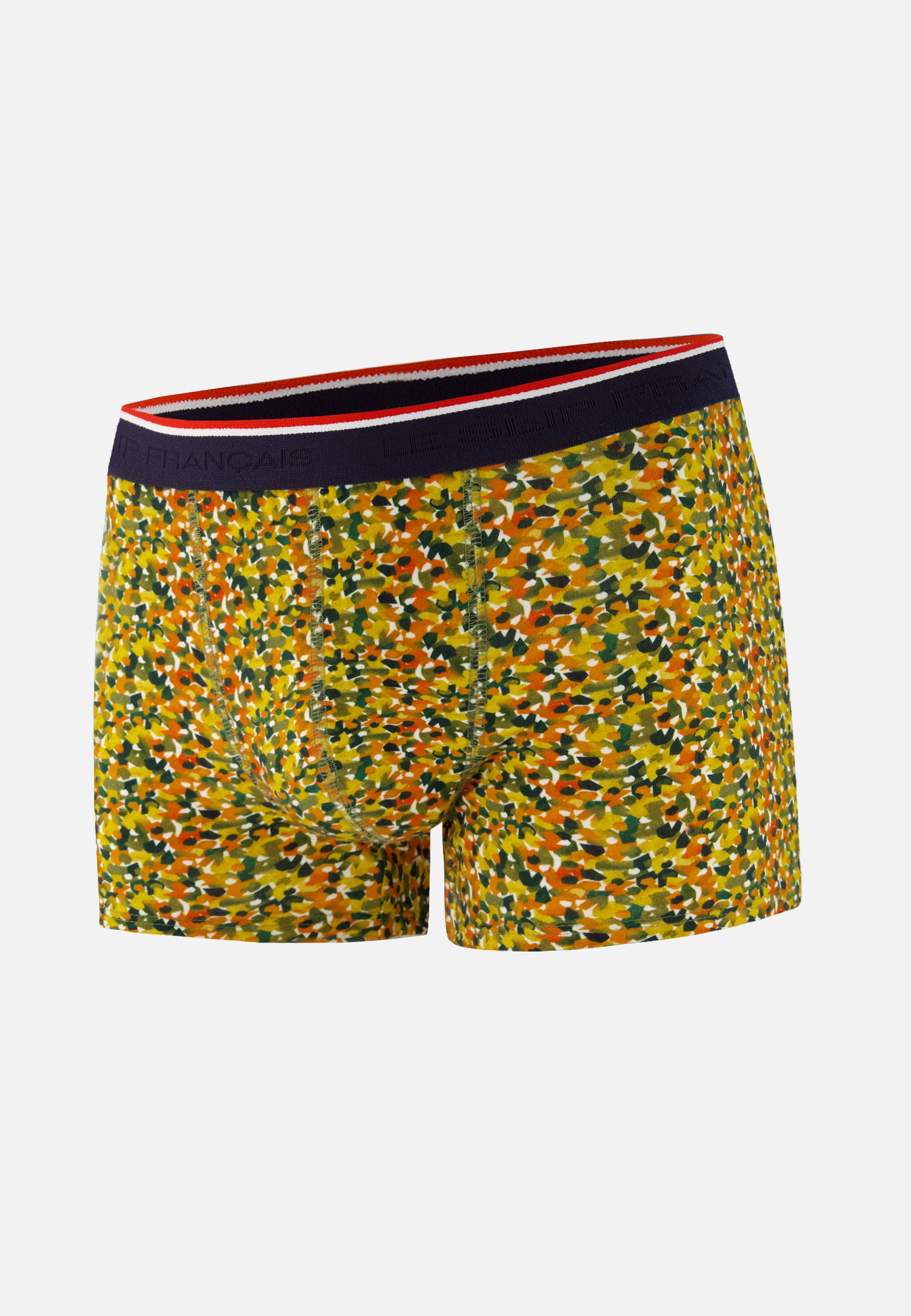 Yellow confetti-pattern cotton boxer shorts - Marius Confetti Yellow