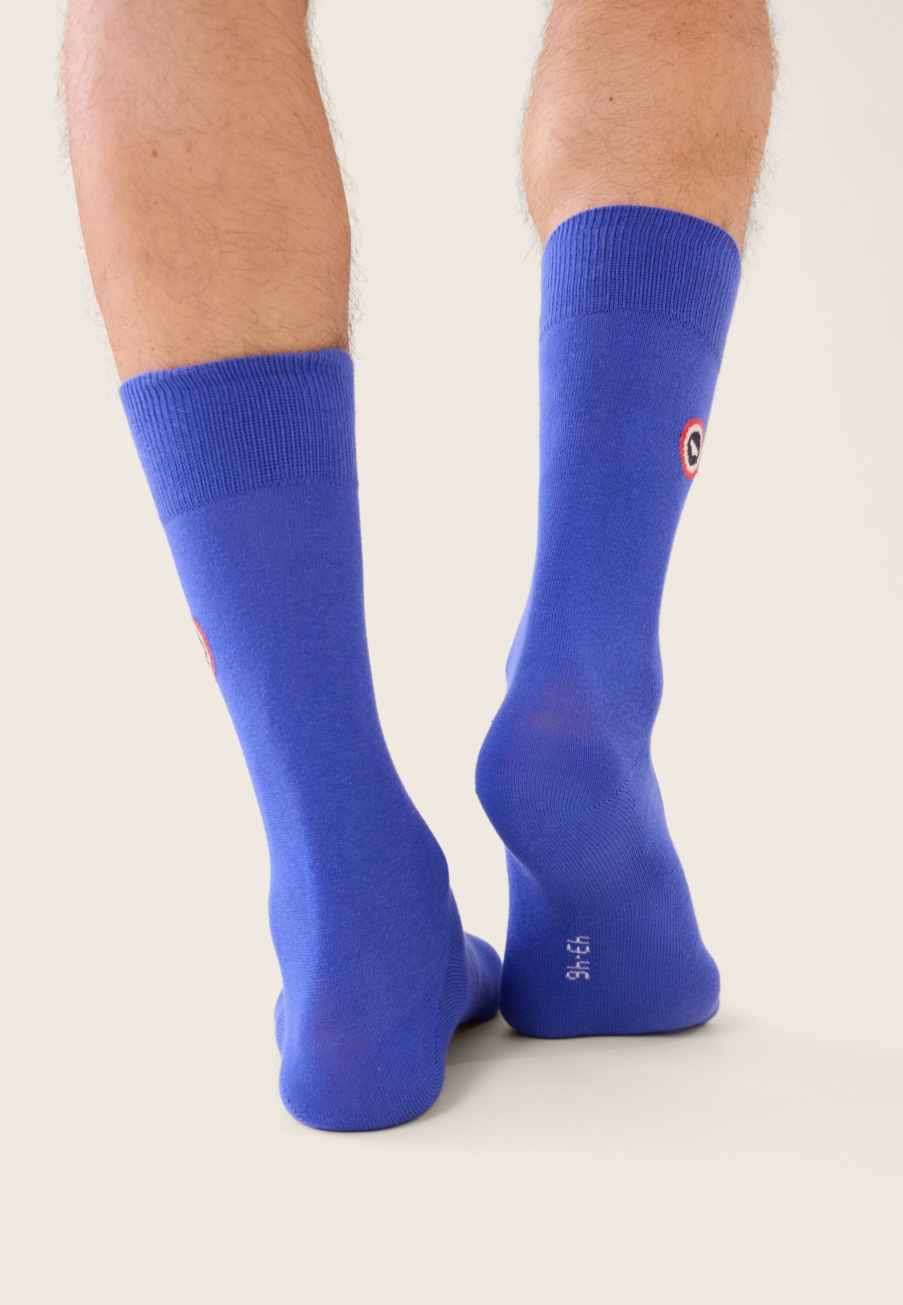 Plain blue mid-calf socks - Robust Nautical Blue