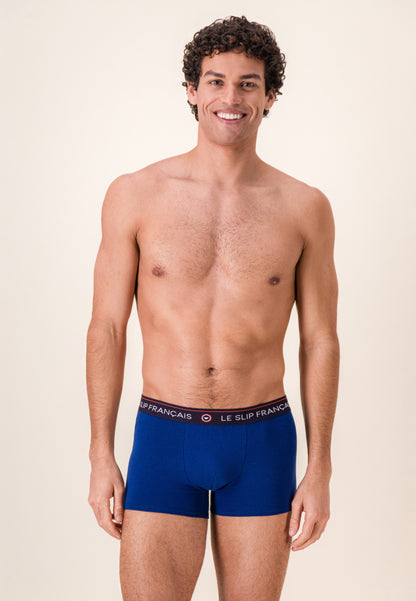 Lot de 7 boxers en coton - Boxers Marine Brique Acier Bleu Ciel Gris Chiné Bleu Jean Indigo