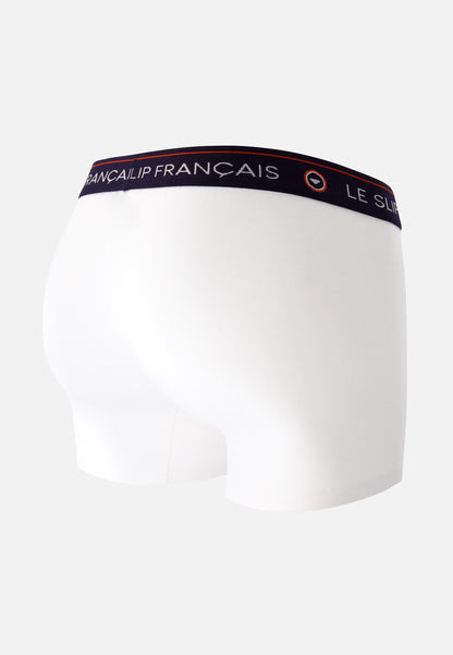 Boxer blanc en coton - Redoutable Blanc Bûche de Noël
