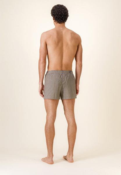 Orange striped cotton mattress boxer shorts - Jacques Striped Mattress Orange Pure