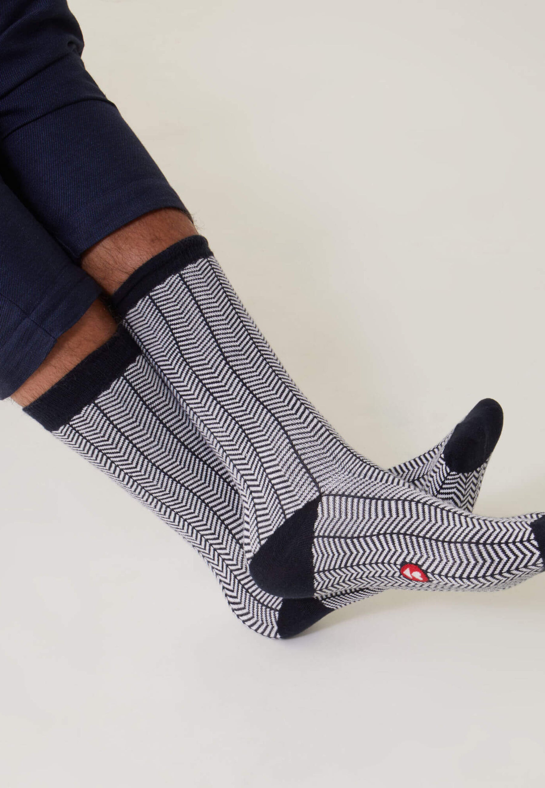 Mid-calf cotton socks - Lucas Chevron