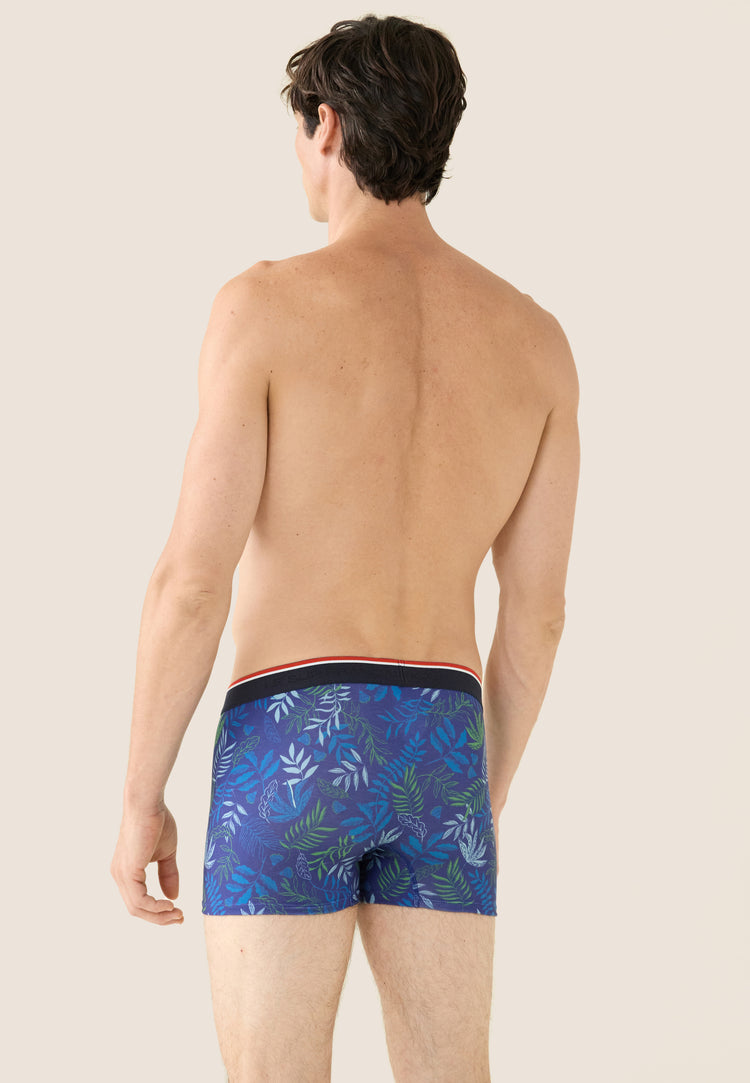 Boxer à feuilles indigo en coton - Marius Sous Bois Indigo - Le Slip Français - 3