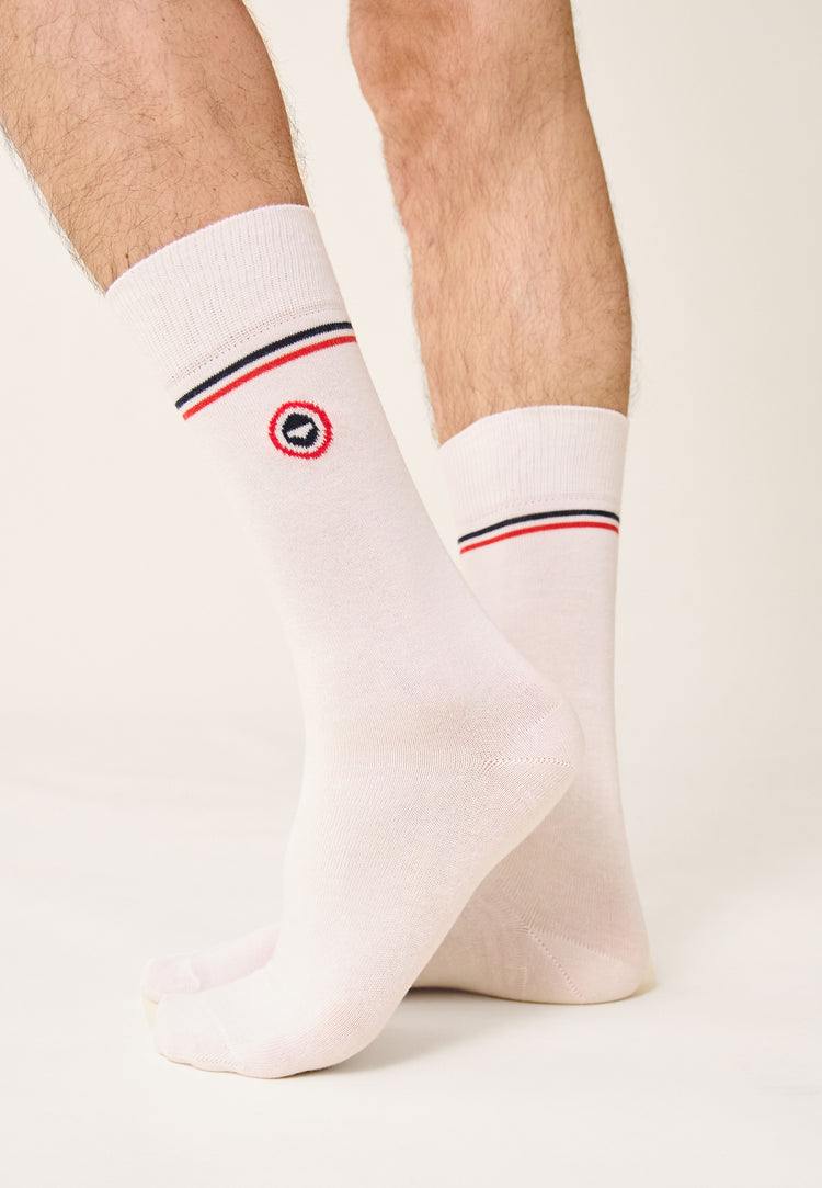 Pack trio Chaussettes Lucas Bleu Fluo Blanc Écume - Le Slip Français - 6