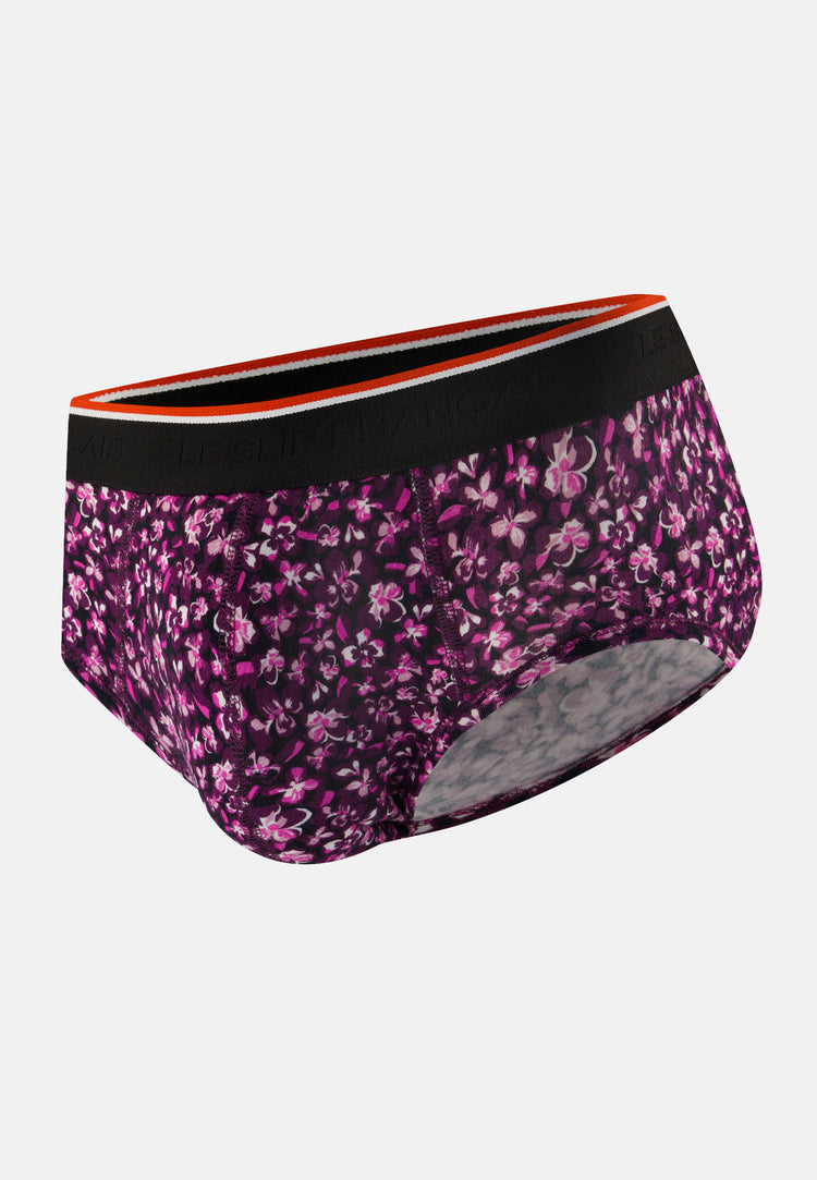 Slip hibiscus prune en coton - Terrible Hibiscus Prune - Le Slip Français - 1