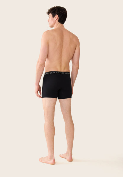 Lot de 3 boxers longs en coton - Boxers Longs Marine Bleu Jean Noir