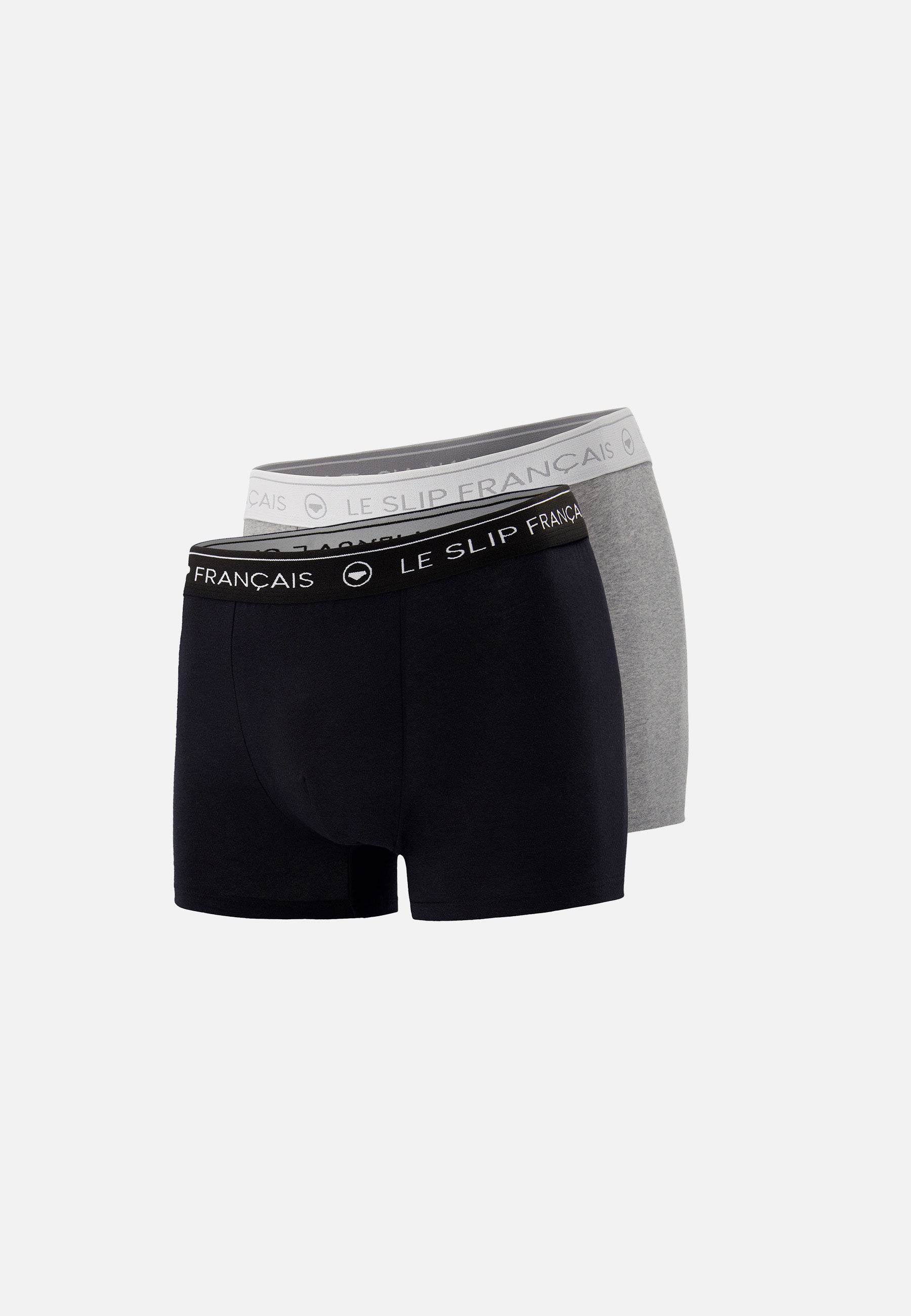 Lot de 2 boxers gris et noir en coton - Boxers Gris Noir