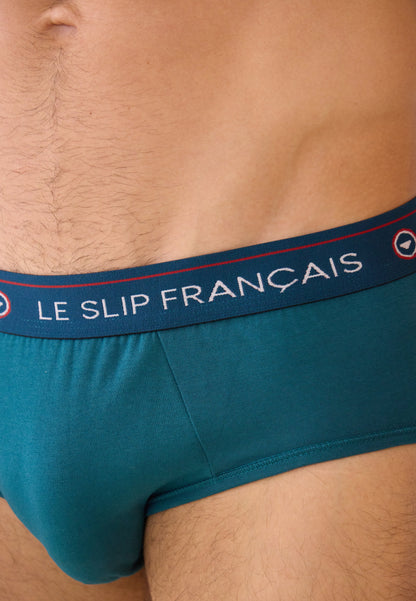 Slip bleu en coton - Intrépide Bleu Canard