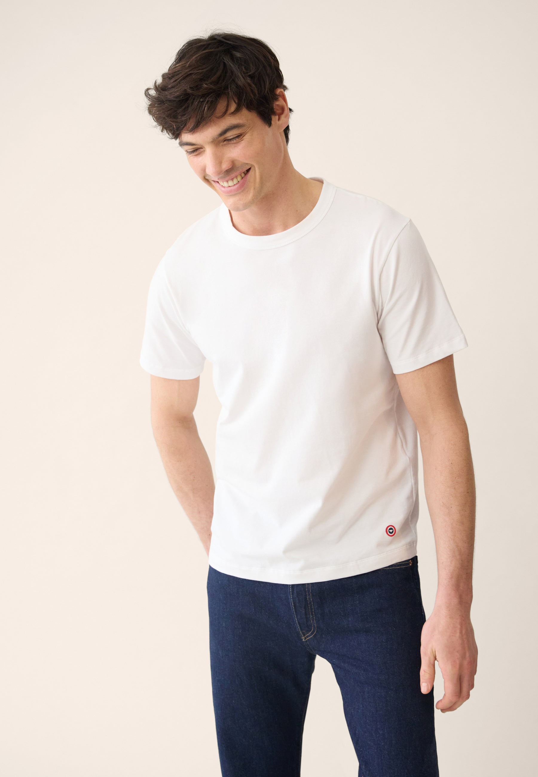 Lot de 3 T-shirts manches courtes en coton - T-Shirts Manches Courtes Formidable Blanc Bleu Ciel Chiné Marine