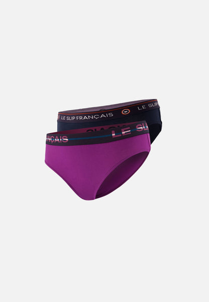 Lot de 2 culottes en coton - Culottes Violet Marine
