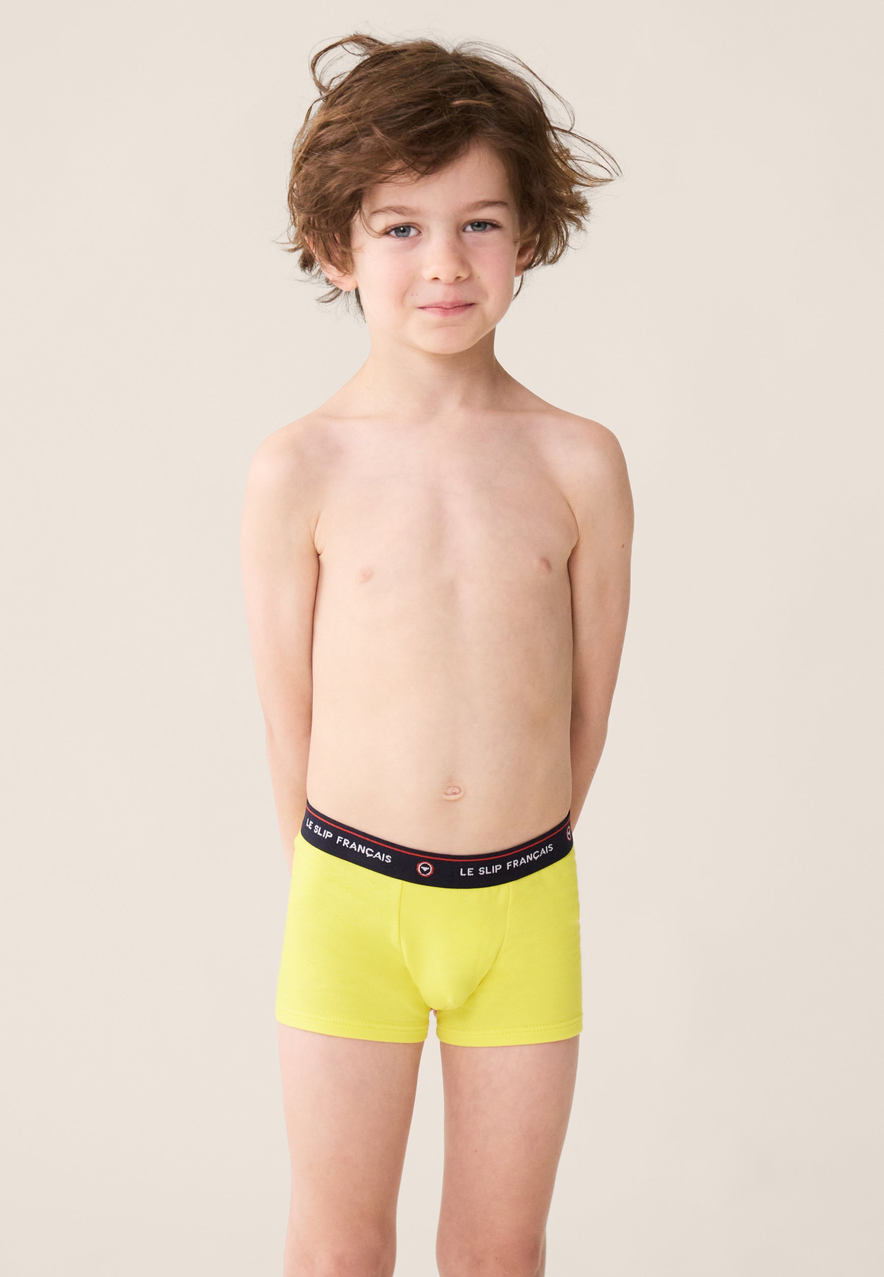 Boxer enfant jaune tournesol en coton - Petit Joseph Tournesol