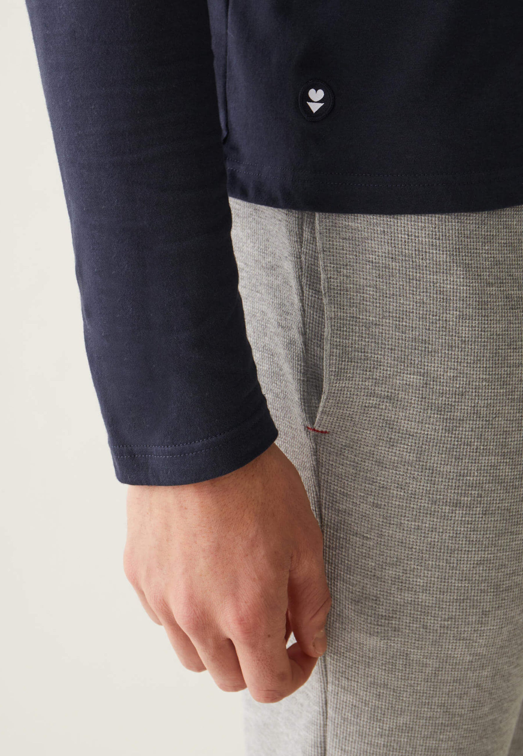Long-sleeved cotton T-shirt - Jeannot Marine