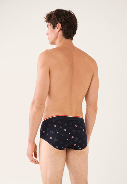 Slip bleu à motifs français en coton - Intrépide La vie en slip