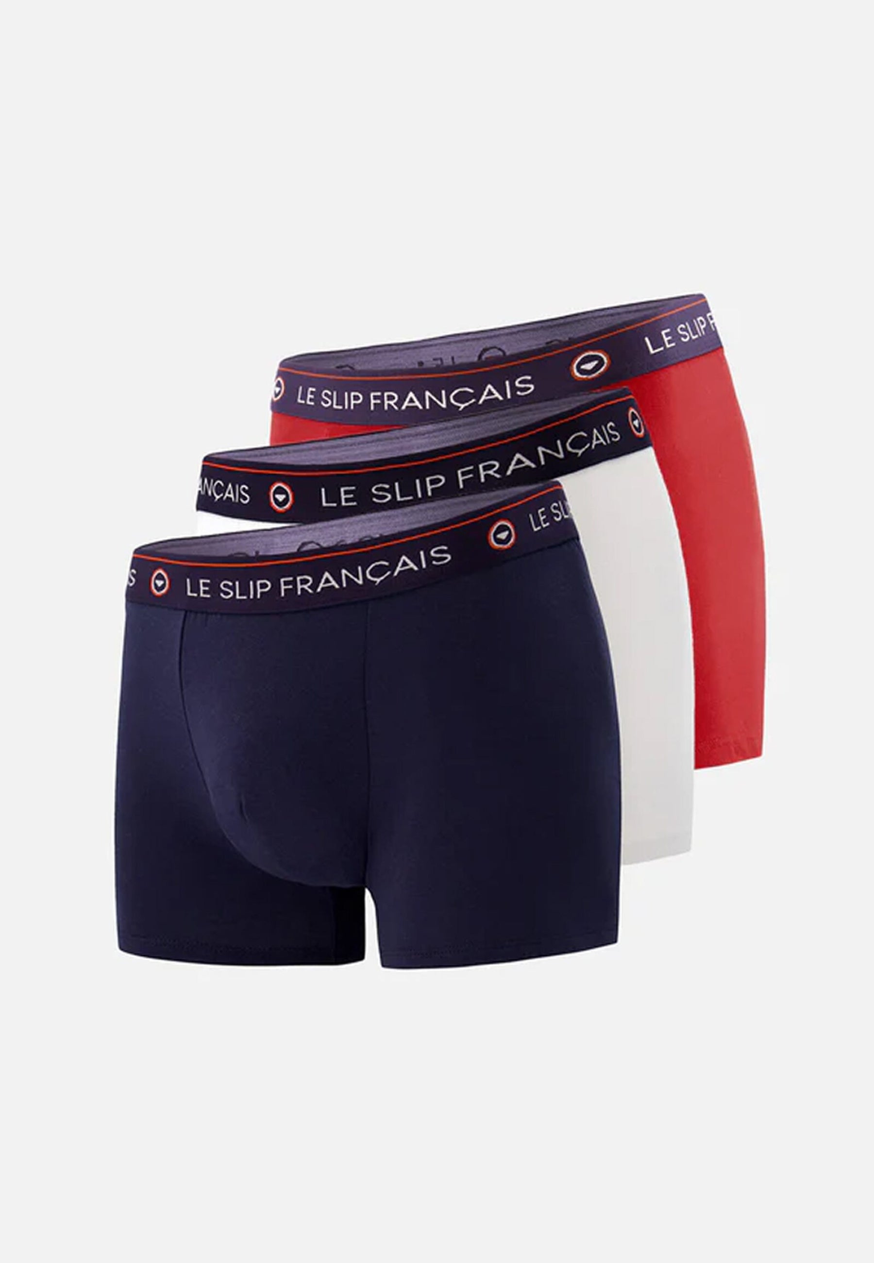 Lot de 3 boxers en coton - Boxers Bleu Blanc Rouge