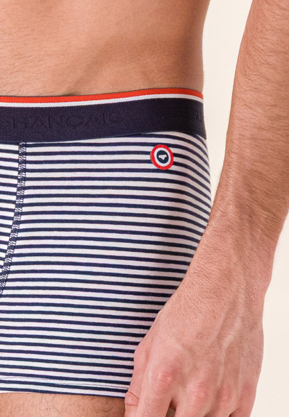 Boxer marinière bleu en coton - Marius Mariniere Lsf Bleu