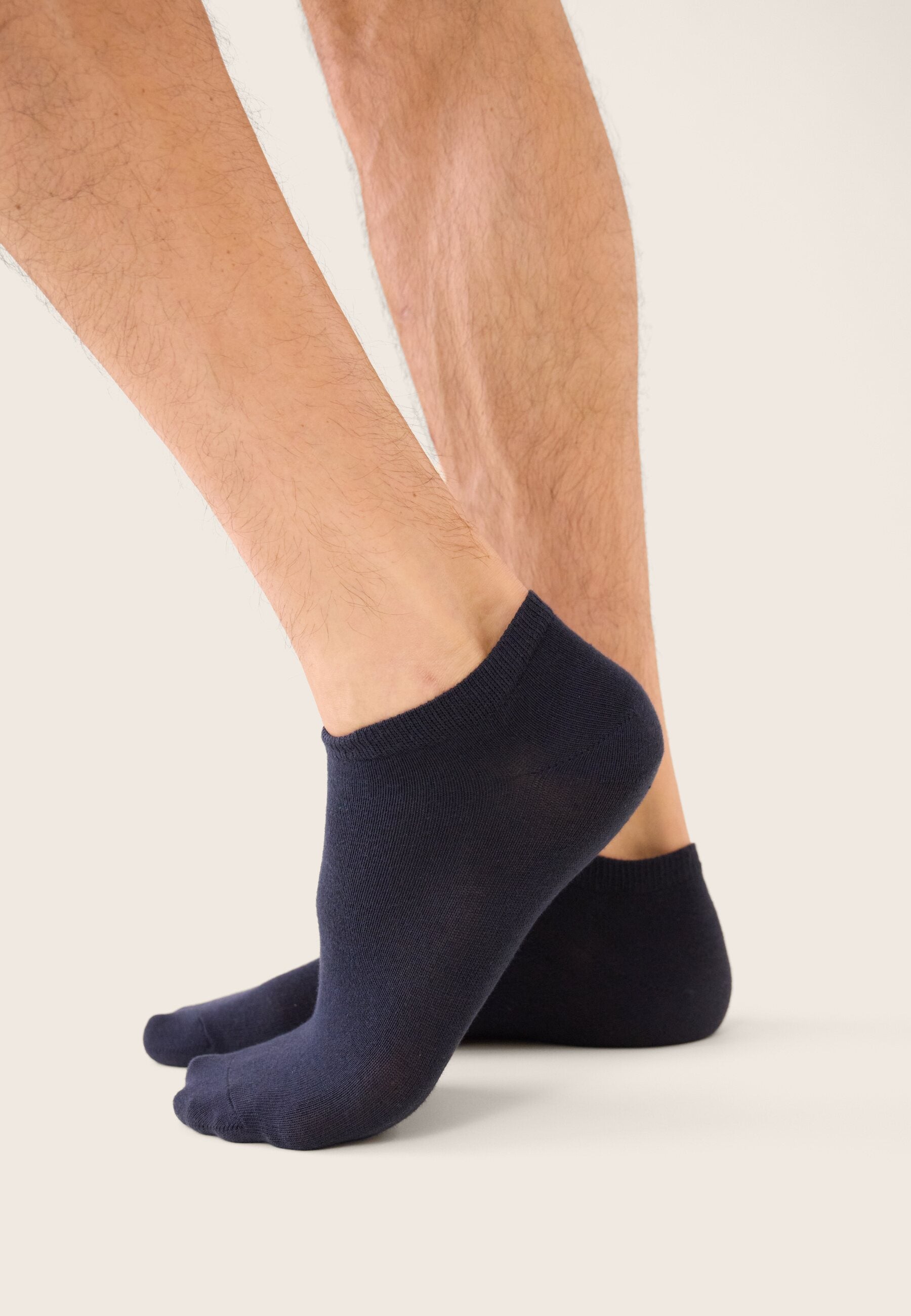 Lot de 3 socquettes en coton - Chaussettes Noir Marine Acier