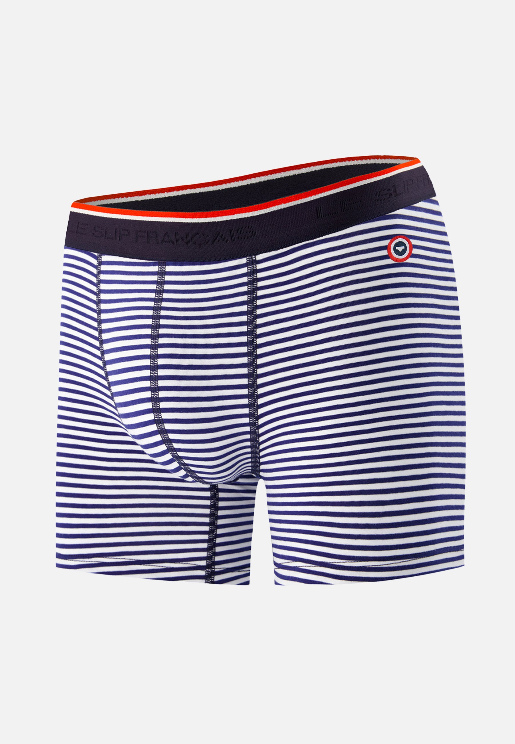 Boxer long marinière bleu en coton - Michel Mariniere