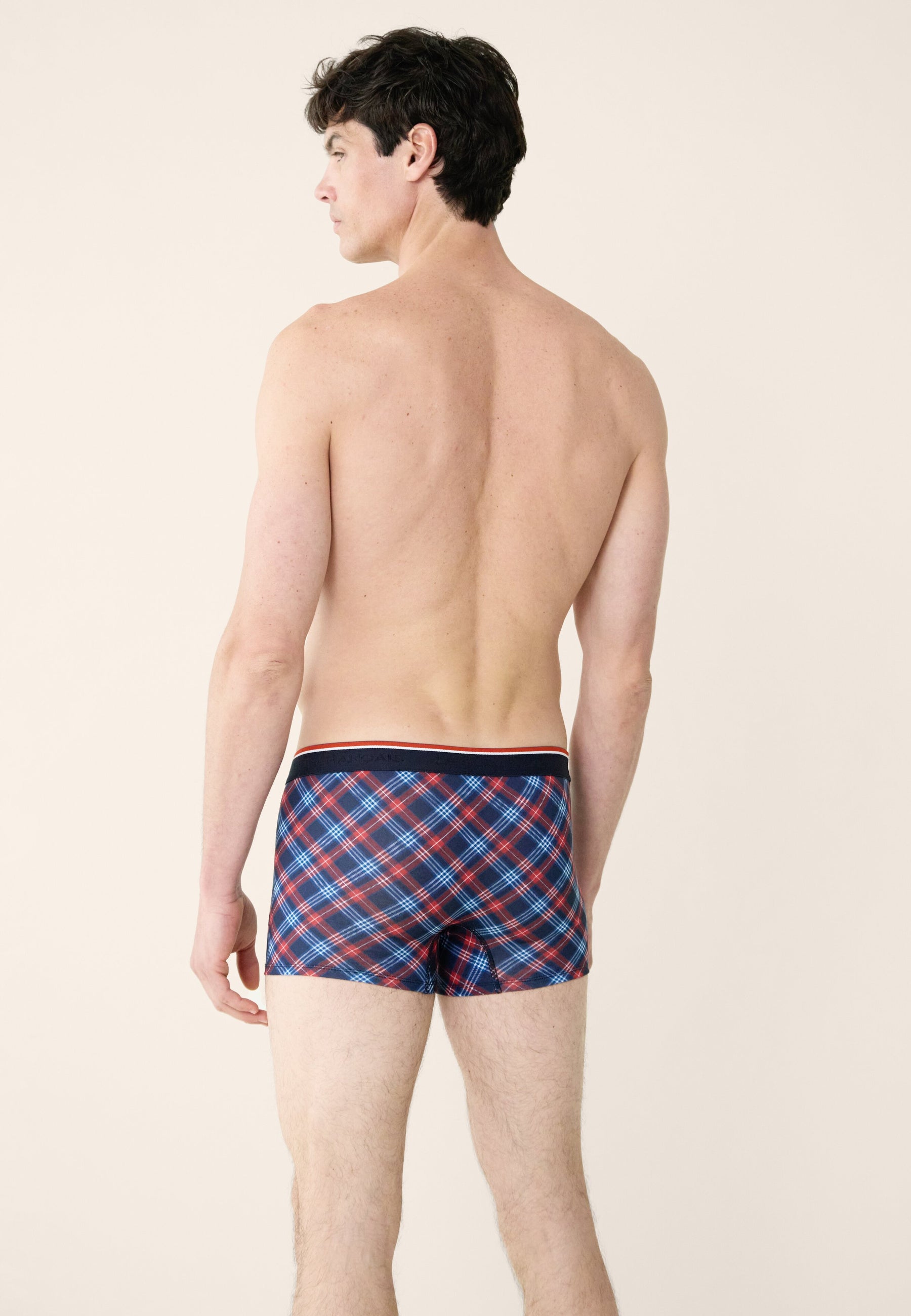 Boxer à carreaux tricolores - Marius Tartan Bleu Blanc Rouge