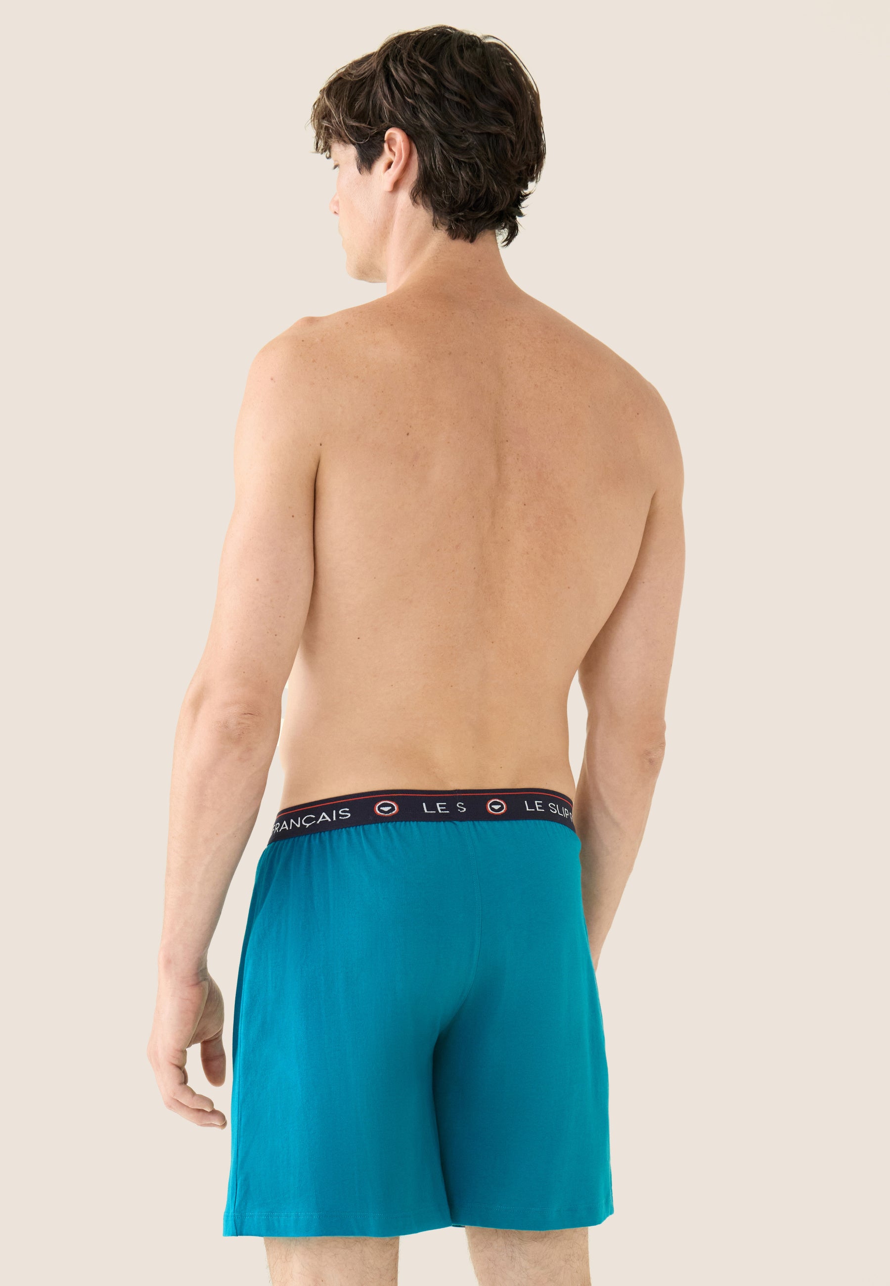 Bas de pyjama court bleu en coton - Invincible Topaz