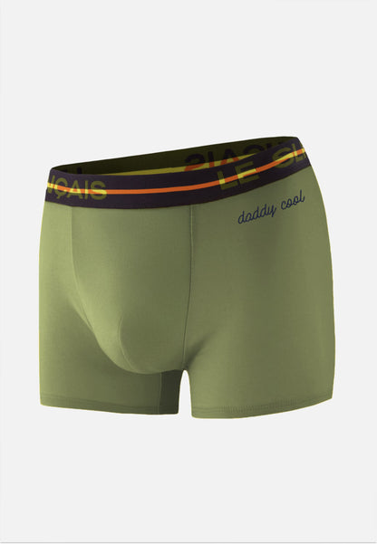 Boxer vert en coton - Redoutable Kaki Veronese Brodé Daddy Cool