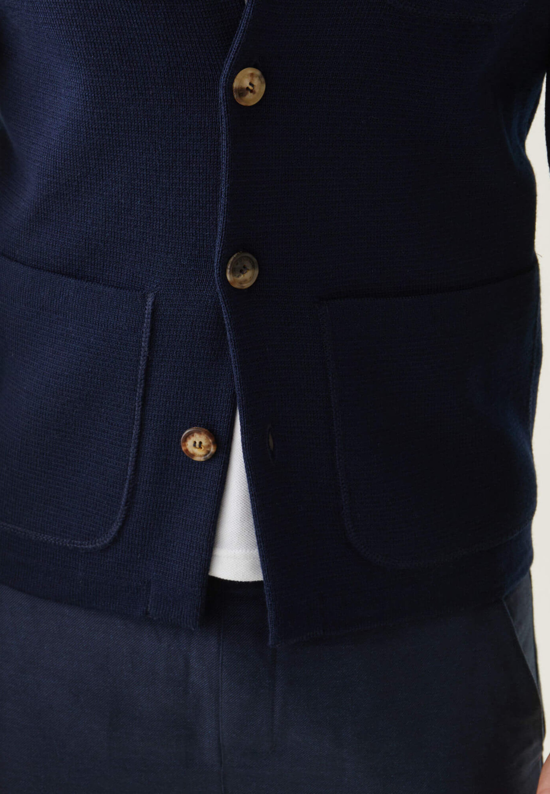 Men's navy blue knitted vest - Eloi Marine